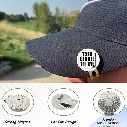 "TALK BIRDIE TO ME" GOLFBALLMARKØR MED MAGNETISK CAPS KLEMME! - Golf Direct